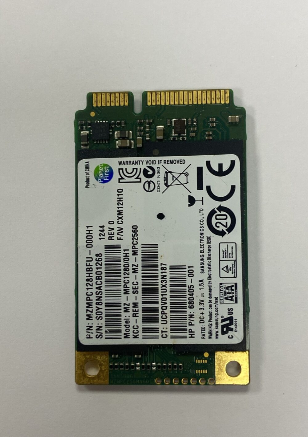 Samsung MZ-MPC1280-0H1 - 128GB 6Gb/S MSATA SSD